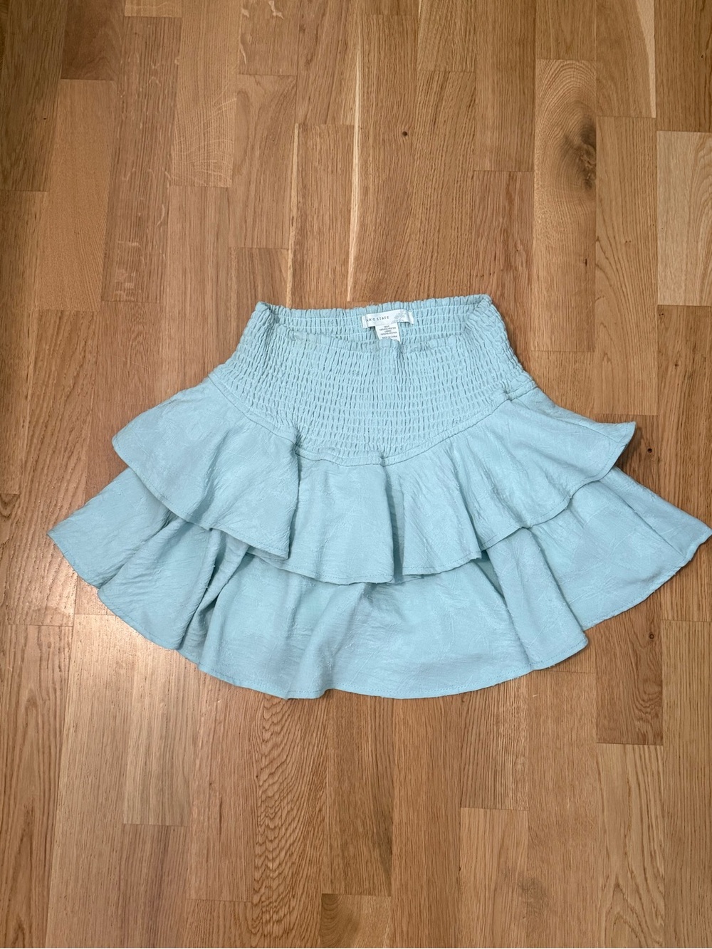 Altar'd State Light Blue Smocked Tiered Skater Skirt